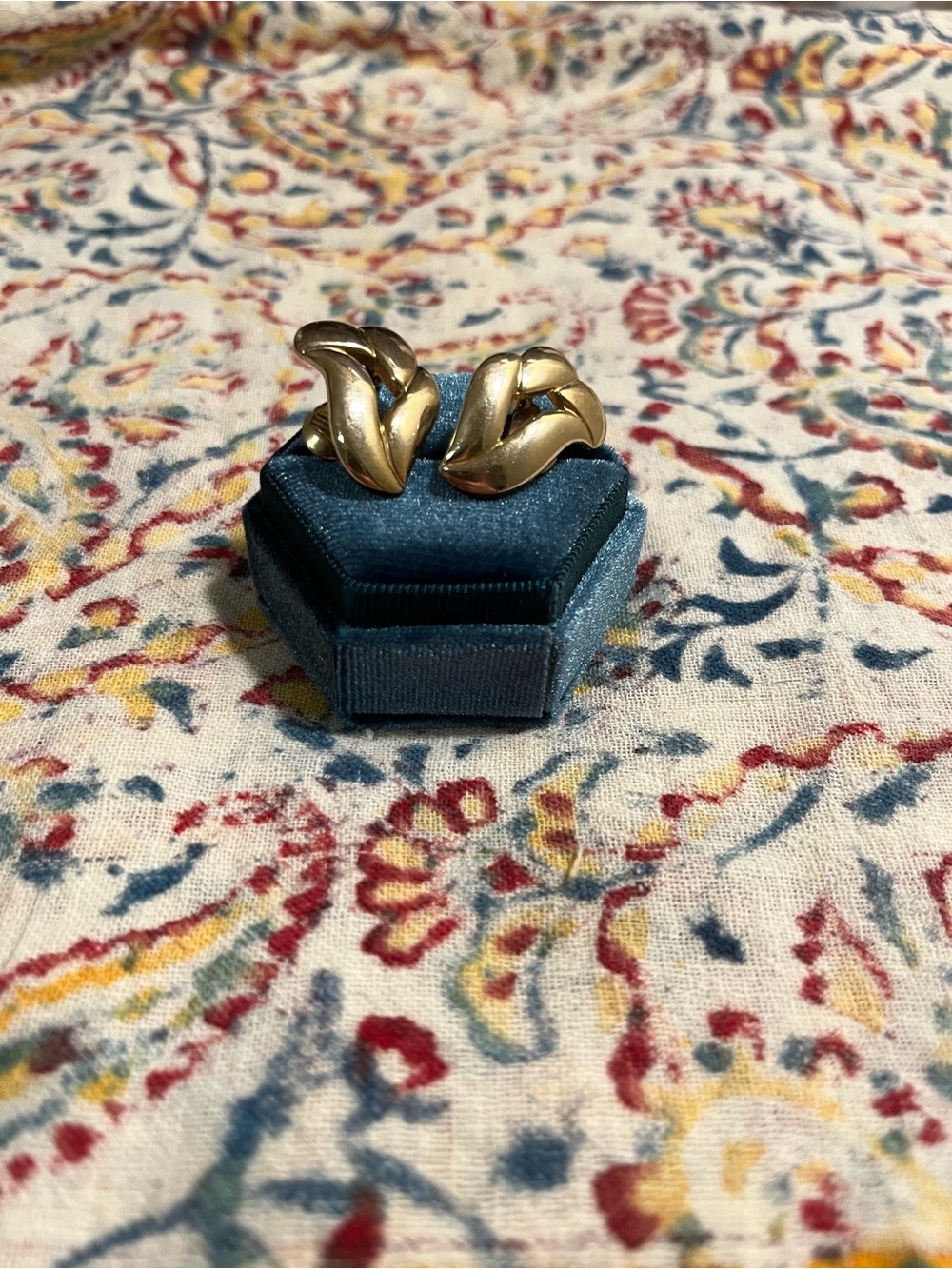 Vintage Monet stamped Gold-tone Knot Clip-on Earrings